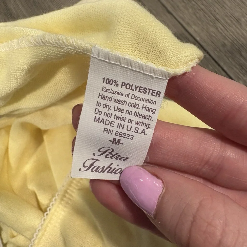 American Vintage‎ Butter Yellow Ruffle Made in USA Shorts Size M